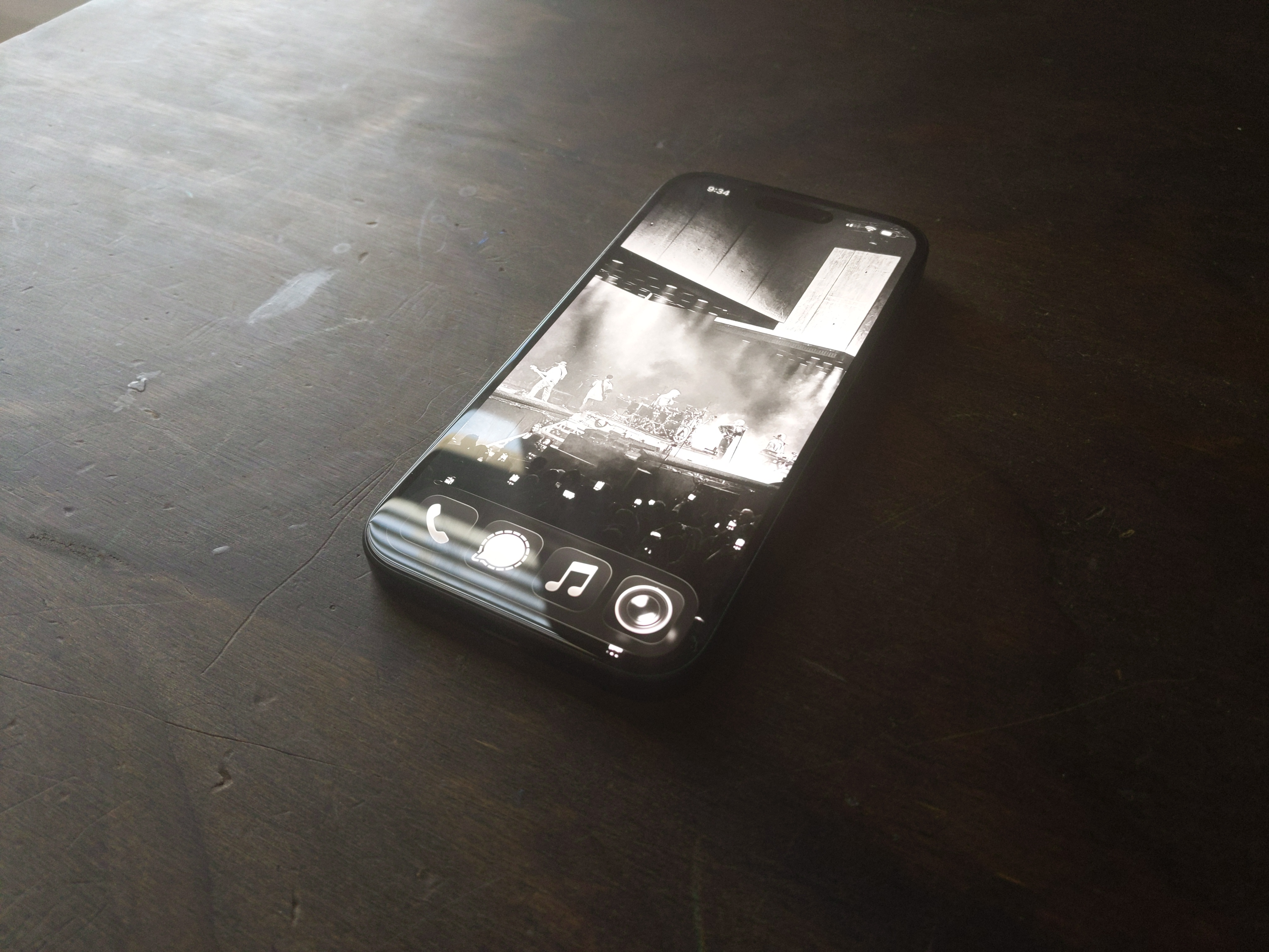 A picture of my phone on the table